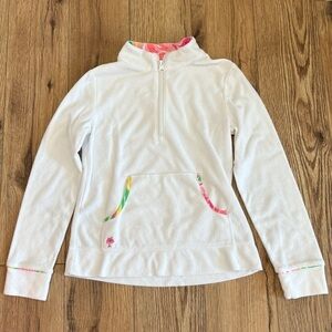 Girls Lilly Pulitzer White Terry Cloth Popover Size Large (8-10) EUC